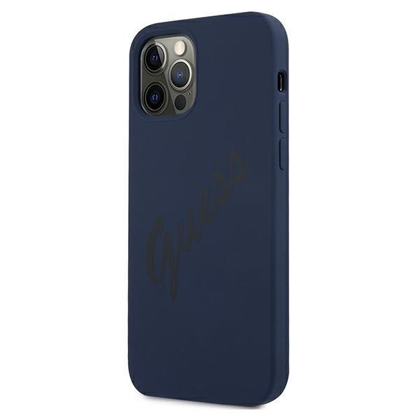 Guess GUHCP12MLSVSBL iPhone 12/12 Pro 6,1" niebieski/blue hardcase Script